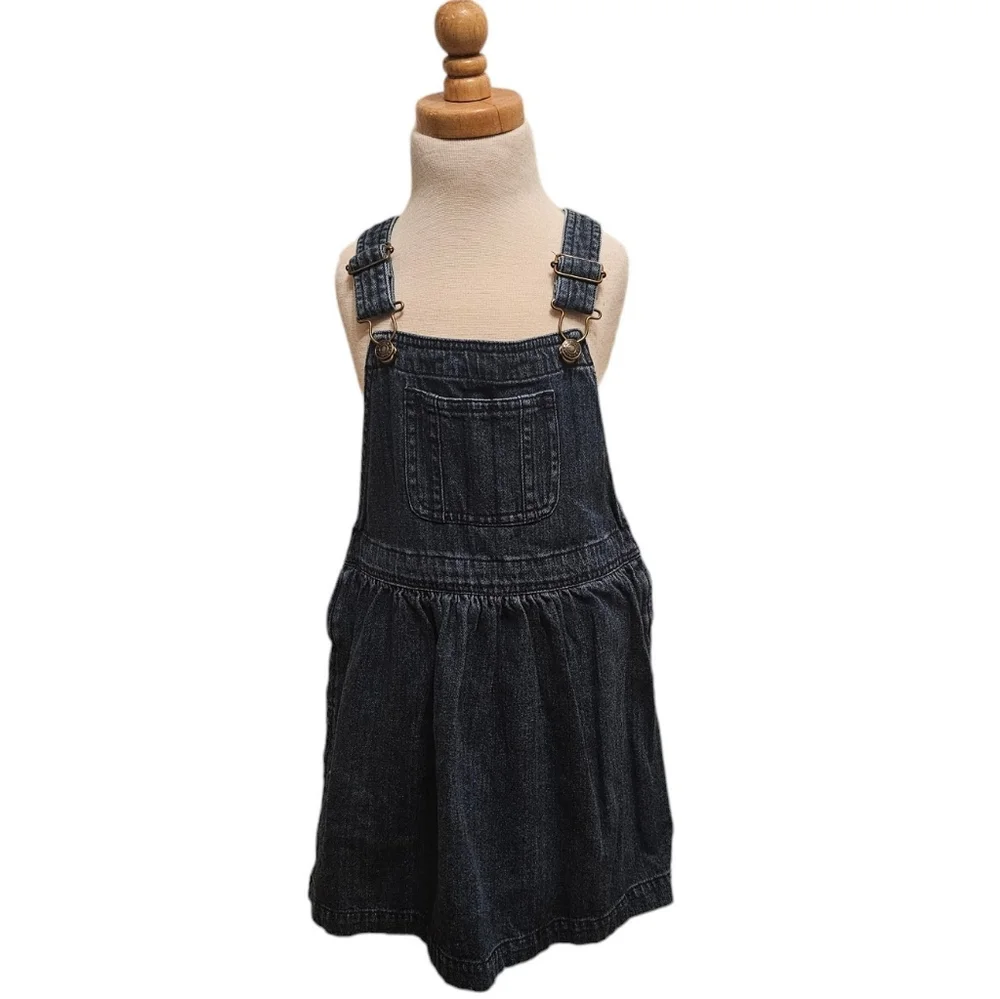 EUC | Chaps | Girl | Overalls Denim Blue Jean Dress Adjustable Straps | Size: 6 - Picture 1 of 16